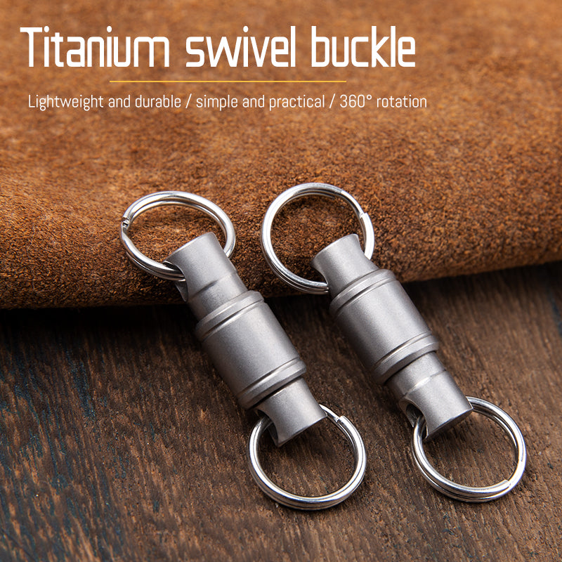 Titanium alloy universal keychain accessories universal buckle car key ring 360 degree rotation