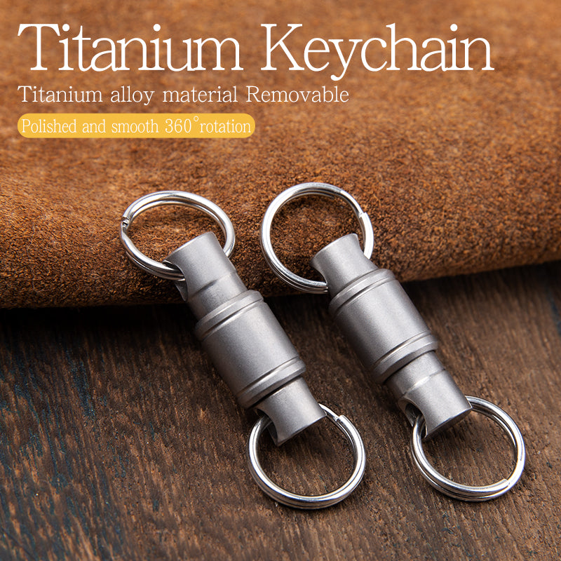 Titanium alloy universal keychain accessories universal buckle car key ring 360 degree rotation